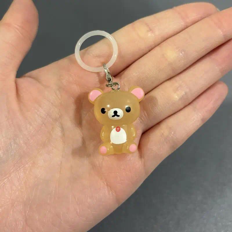 Rilakkuma Cross-Dressing Dinosaur Q-Version Transparent PVC Collectible Figurine, Desktop Decoration, Car Toy Pendant, Collectibles