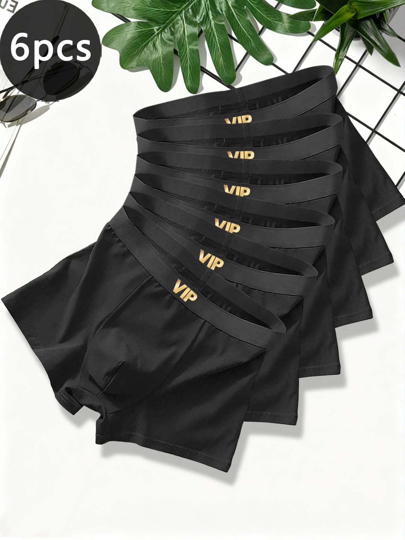 Men's underwear with VIP stylish waistband design, basic black style, comfortable and sweat-resistant, suitable for home, sports and daily wear
