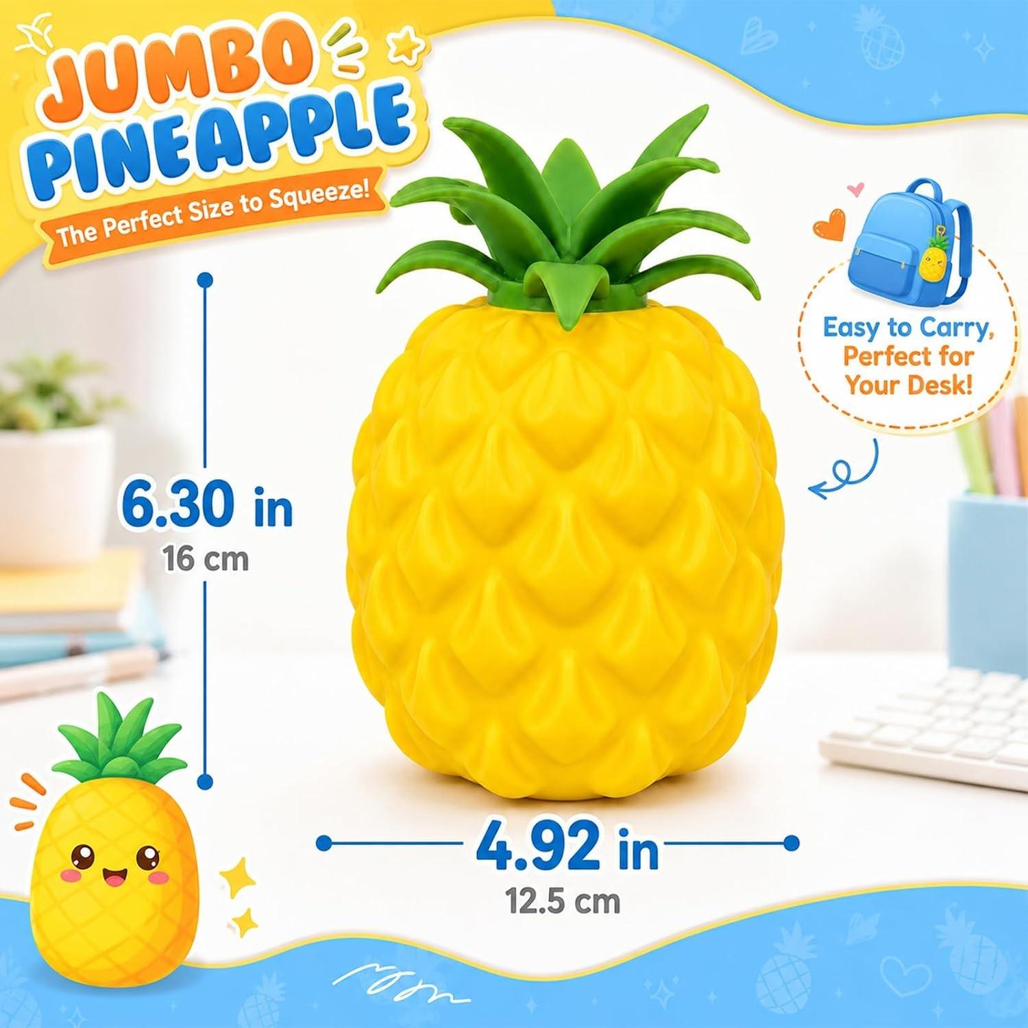 Cute Realistic Pineapple Squeeze Toy, Sensory Stress Relief Toy for Kids and Adults, Desk Decoration, Party Gift, Anxiety Relief, Soft Squishies