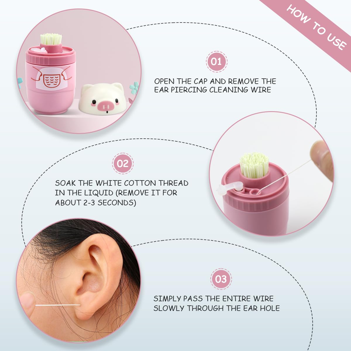 240 Pcs Ear Piercing Cleaning Tool Set, Disposable Portable Ear Cleaner Kit, Essential Jewelry Care Accessories for Daily Use