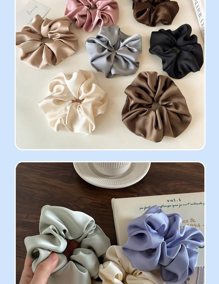 SoftFav 2026 Large Satin Scrunchie Collection Solid Color Hair Ties High Elasticity Secure Fit for High Ponytails Wholesale Option Versatile Stylish Hair Accessories outdoorfun