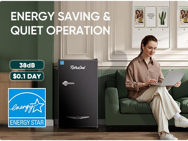 Upstreman retro mini fridges BR321 PRO 3.2 Cu.Ft with Bottle Opener Energy Saving Adjustable Thermostat Metal Handle LED Lamp Small Refrigerator for Bedroom Office Dorm Mini Fridge Freezer Mini Refrigerator pantry drink fridge skincare fridge