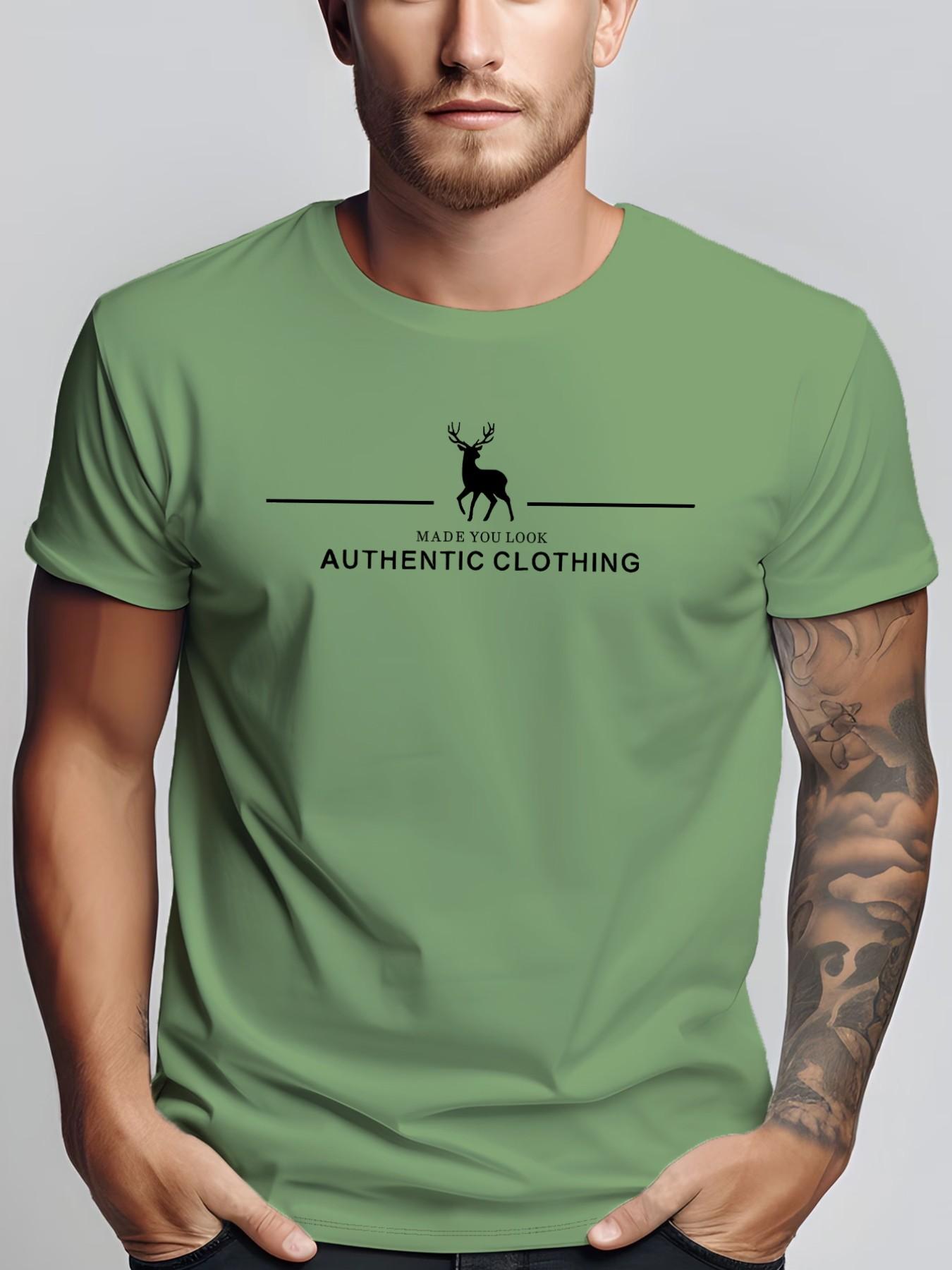 Men's Summer Micro-Stretch Comfort Round Neck Printed T-Shirt, Fashionable Trendy Wear, Best Choice for Men, Casual Stylish Tee