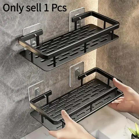 No-Drill Bathroom Shelves, Space-Saving Shower Organizer for Shampoo, Cosmetics and Soap, Easy-to-Install Durable Bathroom Accessories Caddy Utility Shelf, Bathroom Organizing Accessories