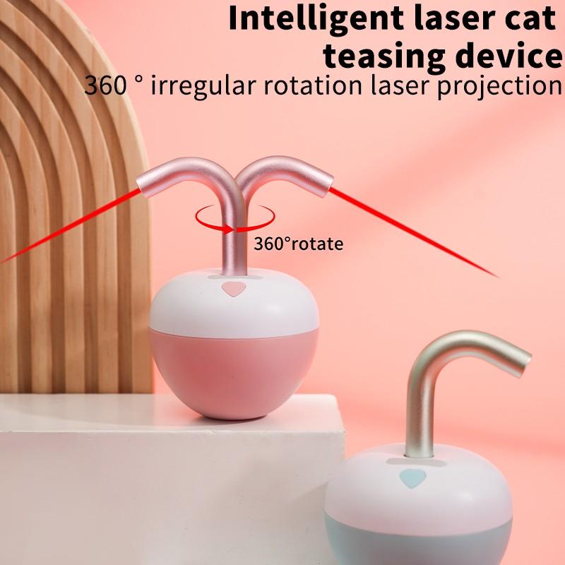 Automatic Cat Laser Pointer Toy, USB Rechargeable, Safe Light Interactive Pet Toy, Plastic Material, Low Power Laser, Suitable for Apartments