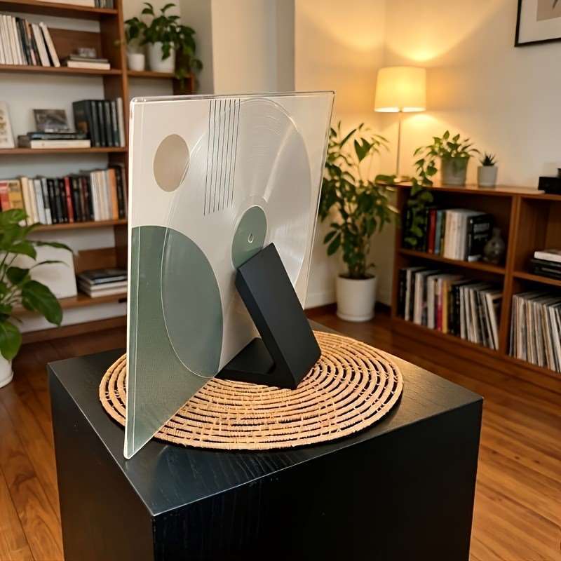 Vinyl Record Stand Desk Display Rack Vertical Storage Holder for LP Albums Music Studio Home Decor Tabletop