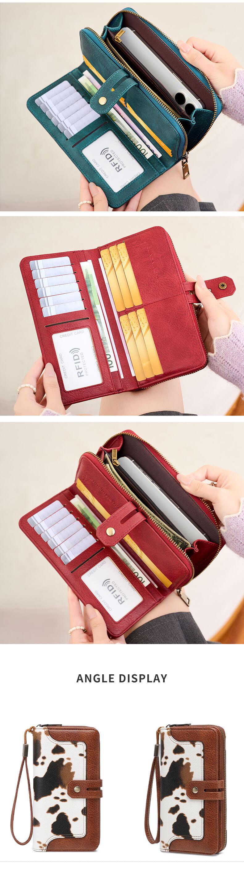 Women's RFID Blocking Credit Card Holder, Large Capacity Wristlet Design, Fashionable Durable Daily Accessory, Ideal Gift for Her, Christmas Gift, Valentine's Day Gift, Ideal Gift, Casual Card Holder