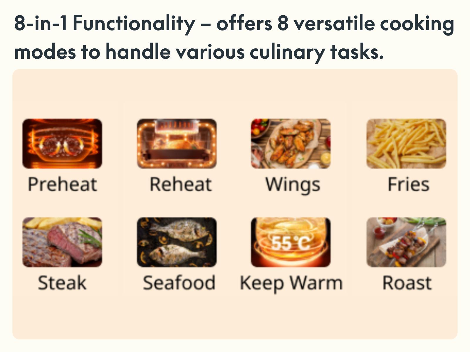 Sweet Dining 4.2QT Non-Toxic Glass Air Fryer - 5mm Tempered Glass, 400°F Air Crisp Tech, Dishwasher Safe, Multifunctional Cooker, Ivory Kitchen Appliances