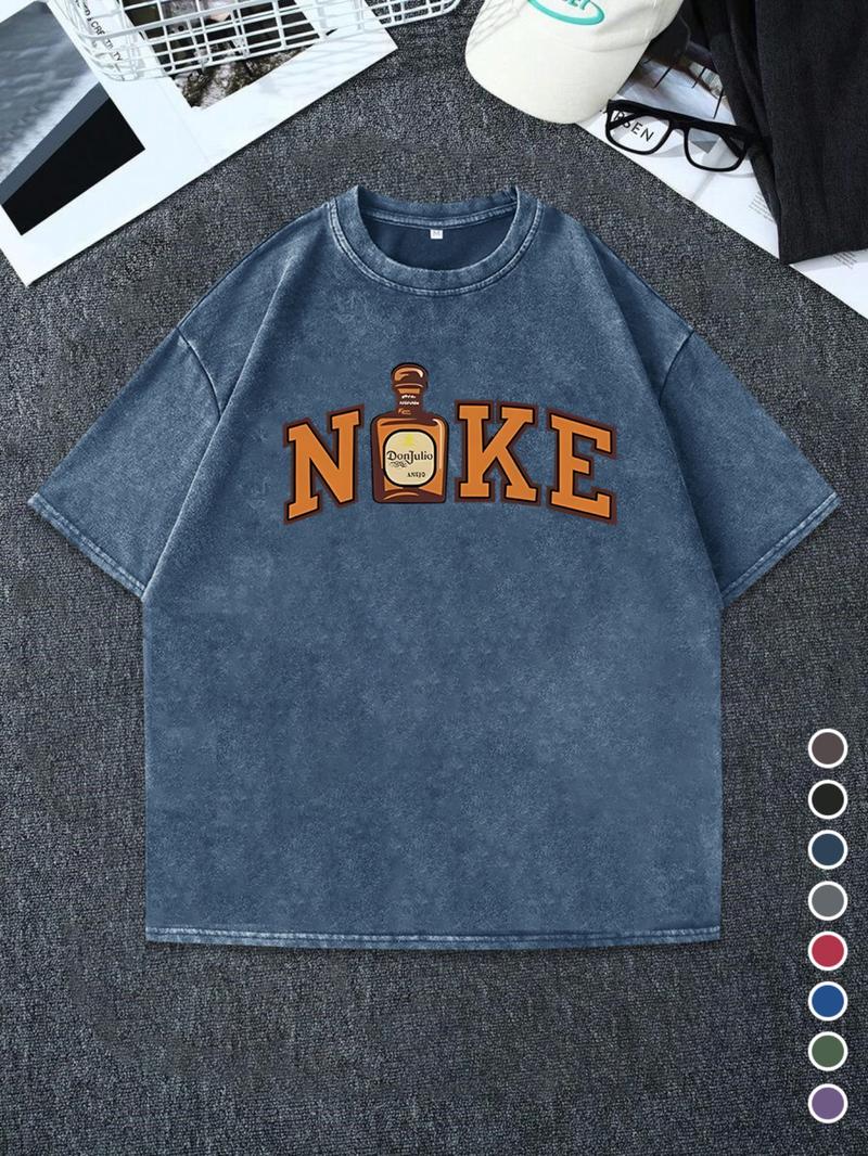 Men's Regular Fit Nose Print Round Neck Graphic Tee, Vintage Trendy Casual Short Sleeve T-shirt for Daily Wear, Men's Summer Outfit, Top