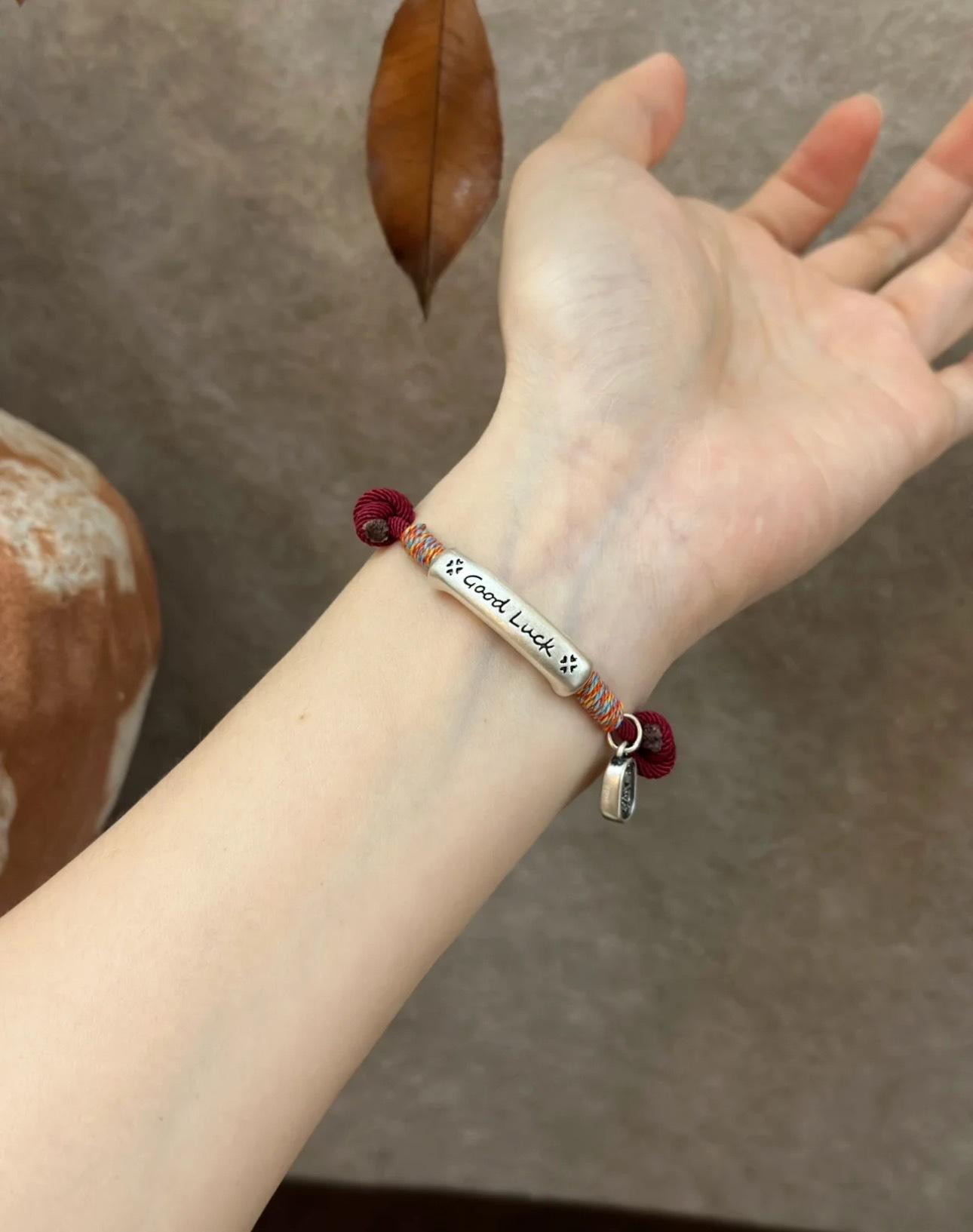 Good Luck Braided Red Rope Bracelet with Lucky Tube Charm for Women 9g Wealth Luck Wish Fulfillment Fashion Jewelry