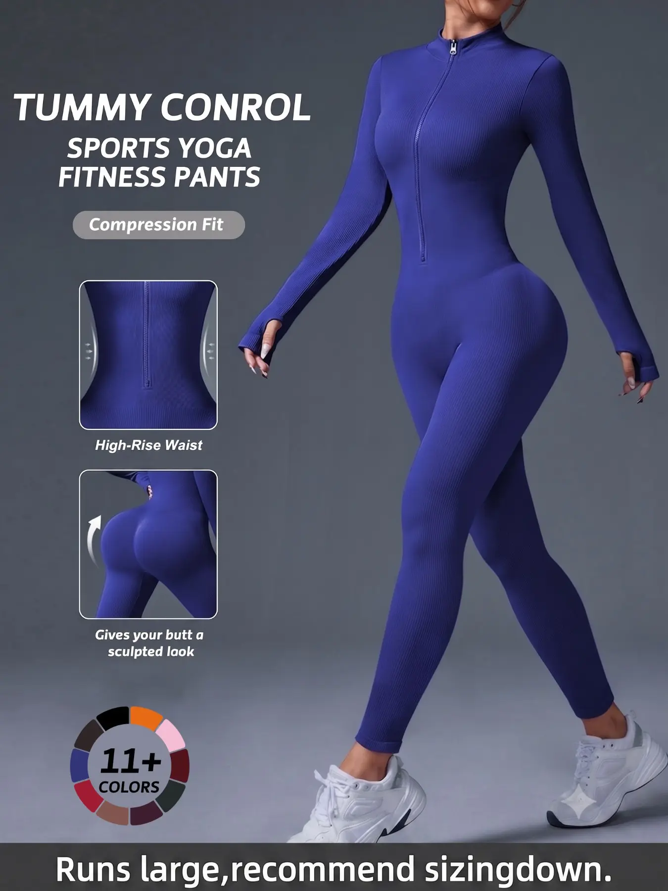 Women's Slim Fit Sports Jumpsuit, Waist Tightening Design, Stylish Cut, Suitable for Indoor & Outdoor Activities, Gym Fashion Wear, Waist Control Jumpsuit