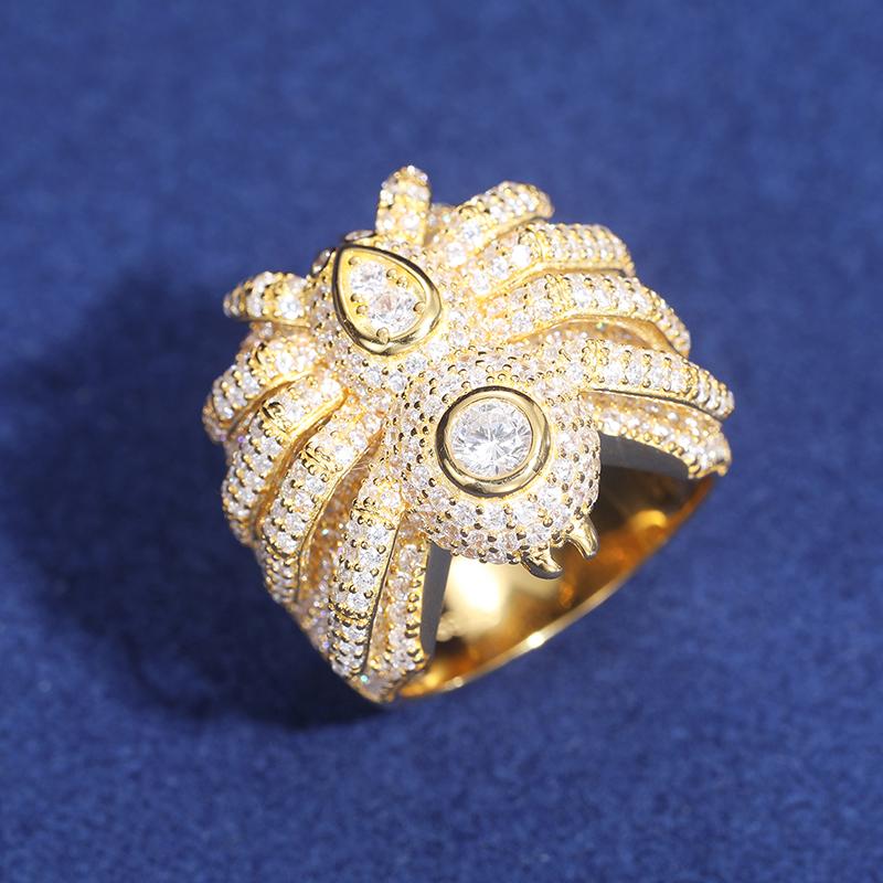 【#R296 】S925 Sterling Silver Cut Synthetic Moissanite Ring Animal Spider Ring Suitable for Men and Women Hip Hop Jewelry Gift