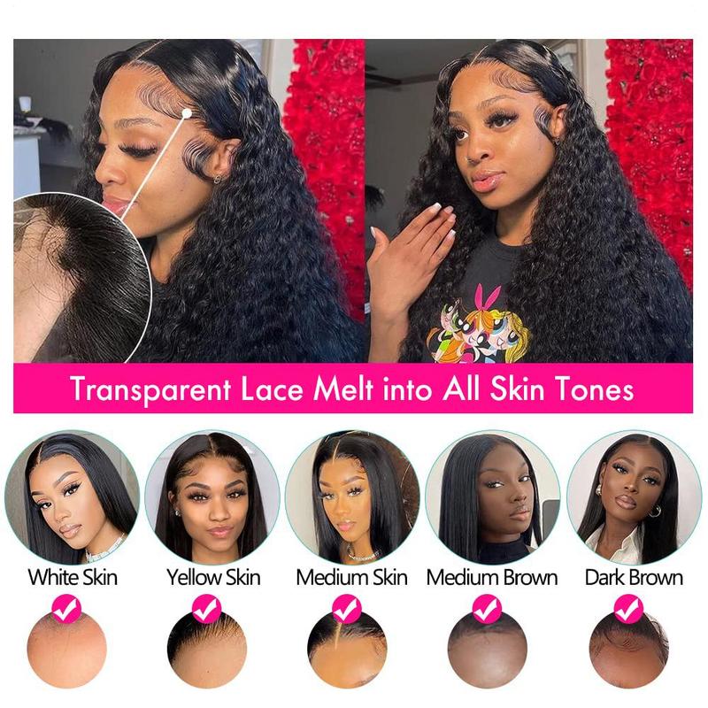 Bling Hair Kinky Curly Wigs Human Hair 13x4 Transparent Lace Front Wigs 36 40 Inch 13x6 HD Lace Frontal Wig Curly Human Hair Wigs  For Women Pre Plucked 180% Density