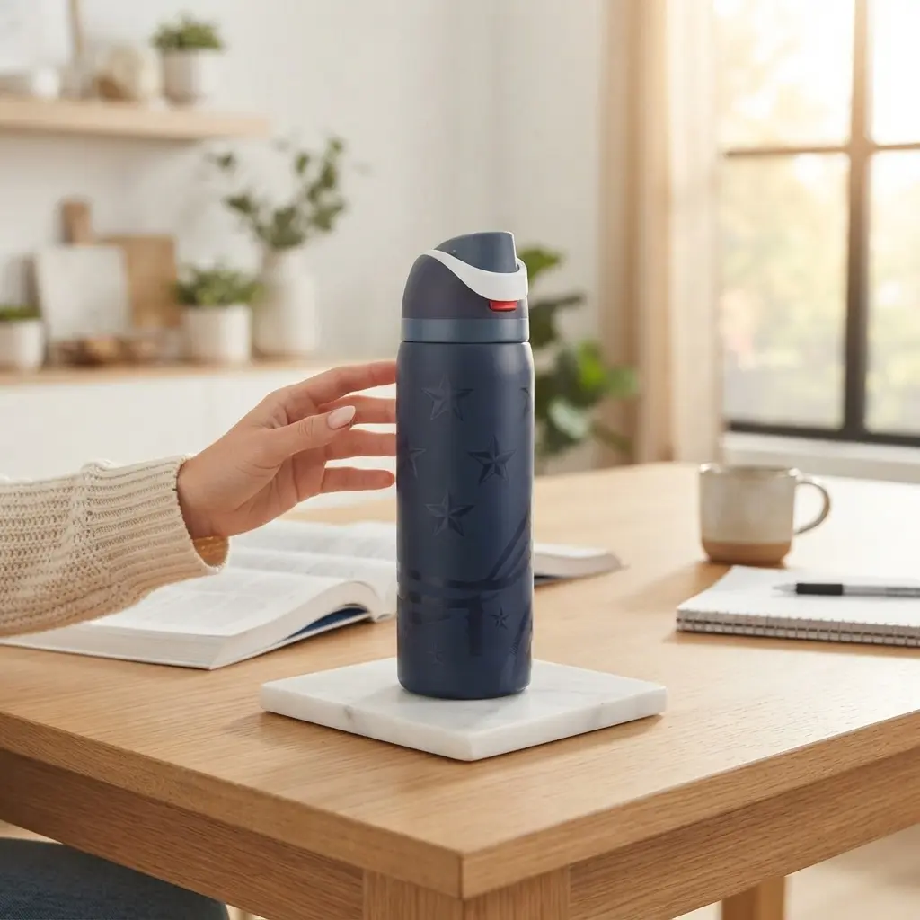 Soccer‑Print Sports Tumbler 30oz / 32oz, Vacuum Insulated BPA‑Free Non‑Toxic Leak‑Proof Portable Stylish Water Bottle for Hot Cold Drinks, Everyday Use & Gifting
