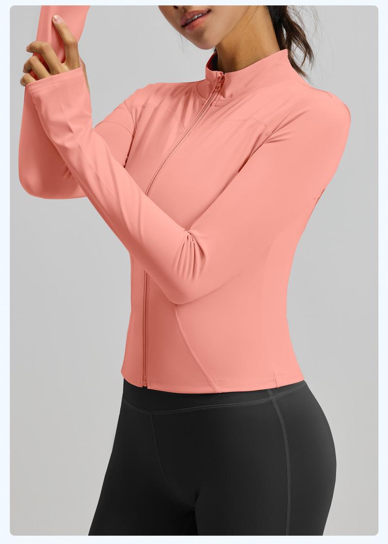 Women's  Slim Fit High Stretch Yoga Top,Long Sleeve Sports Jacket, Lightweight Workout Coat for Running