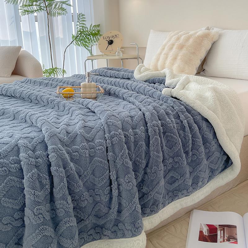 Thick Warm Plush Blanket, Diamond Pattern Flannel Throw, Style Bedroom Decor, Sofa Bed Cover, Living Room Rug, Dorm Essential