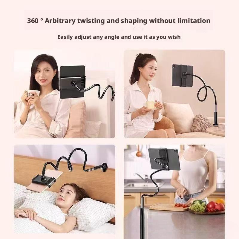 360 Degree Rotating Tablet and Cellphone Stand, Phone Tablet Holder, Adjustable Bed Headstand with Bendable Spiral Base, Perfect Partner for Tablets and Smartphones