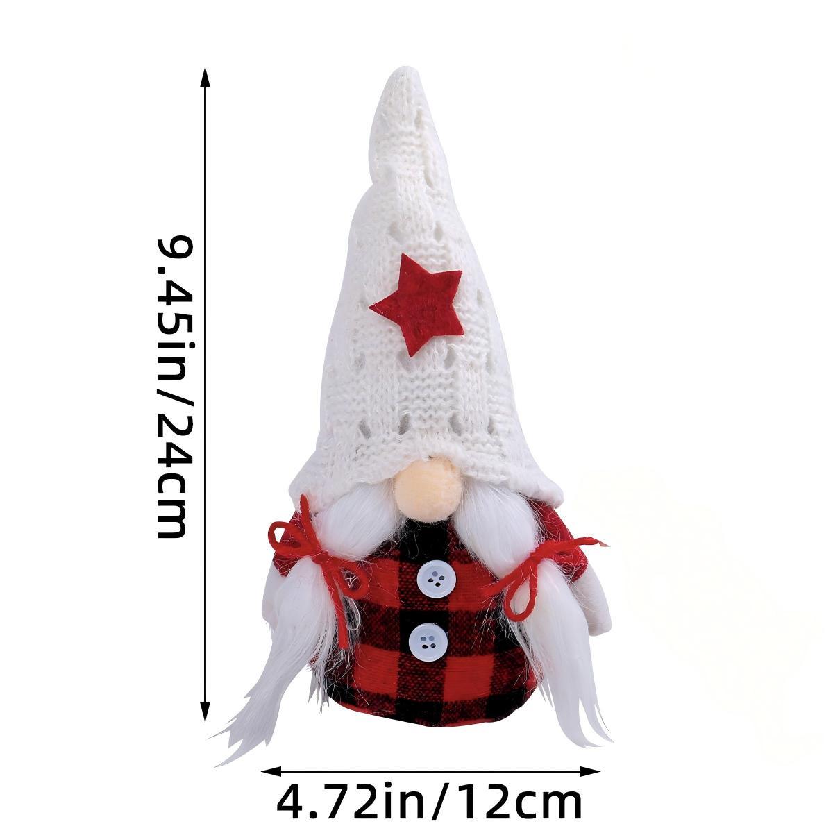 Christmas Faceless Elderly Star Knit Hat Elf Doll Ornament Fabric, Festive Holiday Decor, Unique Gift Idea, Cozy Winter Accessory