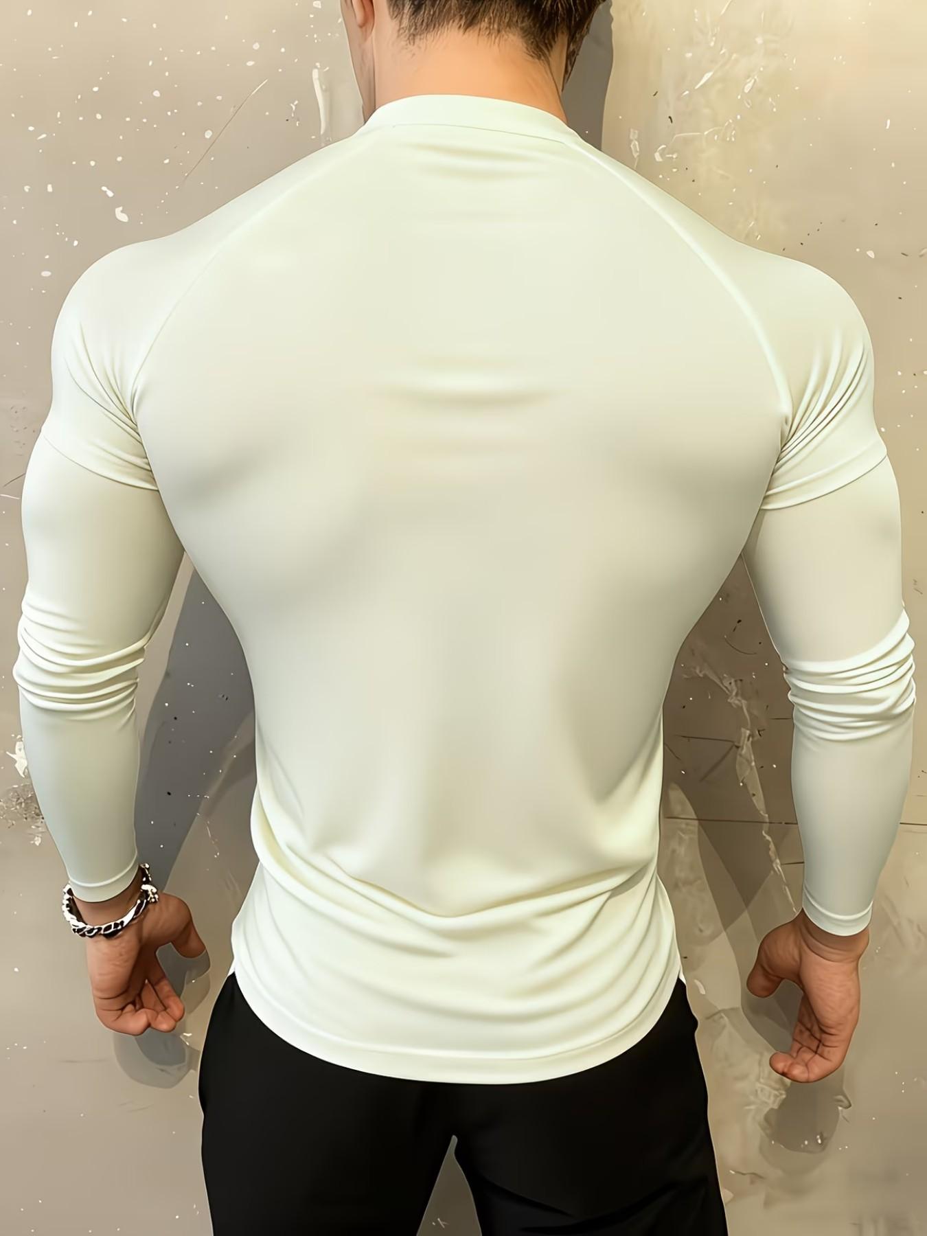 Men's Dark Style Breathe Divinity Print Slim Fit Long Sleeve Sportswear, Cross-Border Bestseller, Running & Daily Use