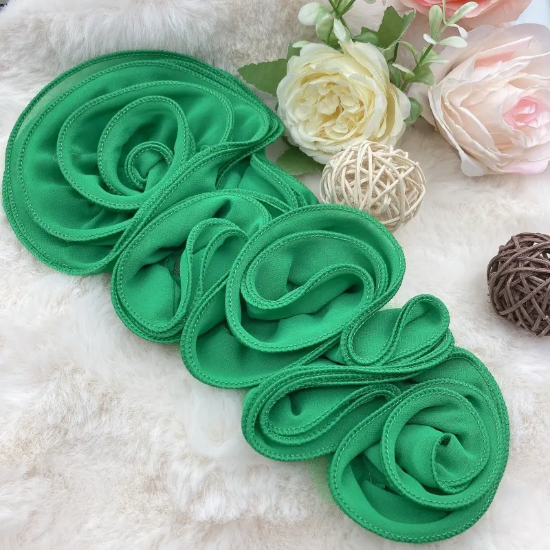 1 piece, multiple colors available, tulle rose mesh appliqué (29 cm / 11.42 inches), handmade floral strips, suitable for decorating the shoulders and bust of sleeveless formal gowns, holiday home decor, gown embellishment