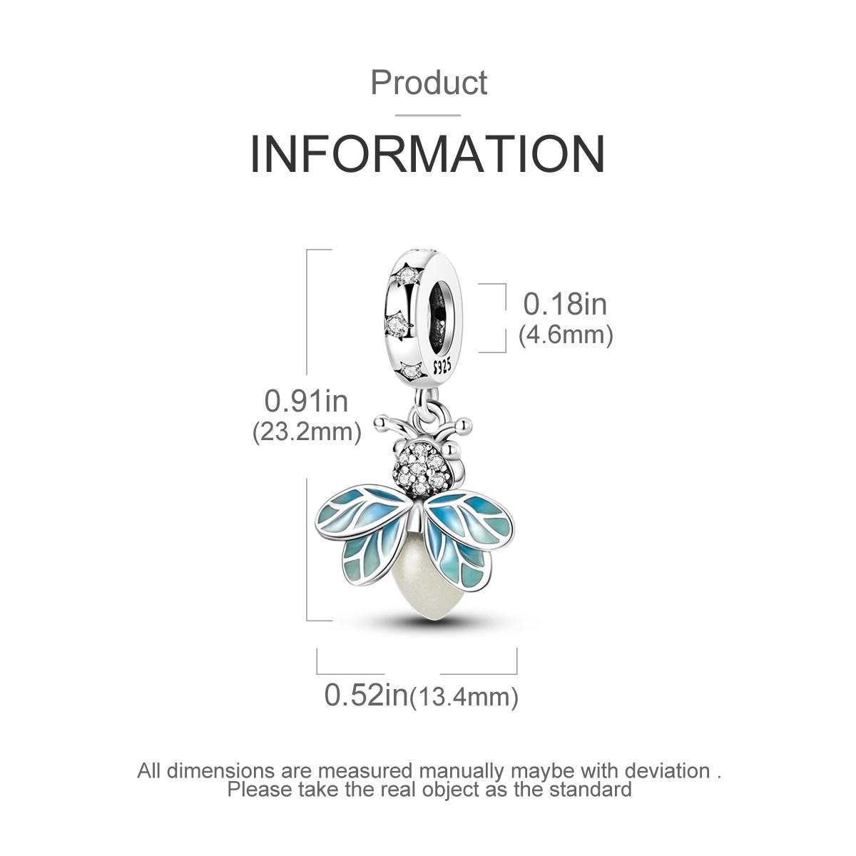 MULA 925 silver-plated Firefly Luminous Pendant | Luminous Enamel Jewelry | Midsummer Night's Dream Collection | Compatible with Pandora Bracelets | Unique Gift for Women and Girls MULA 925 silver-plated Firefly Luminous Pendant | Luminous Enamel Jewelry | Midsummer Night's Dream Collection | Compatible with Pandora Bracelets | Unique Gift for Women and Girls