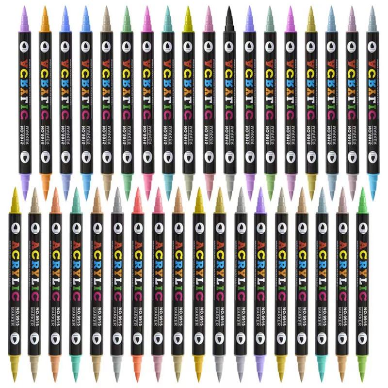 Acrylic Paint Markers Set for Art Painting, Ceramic Glass Canvas Mugs Wood Easter Eggs Christmas DIY Crafts Supplies, Paint Pens Markers, Acrylic Drawing Markers