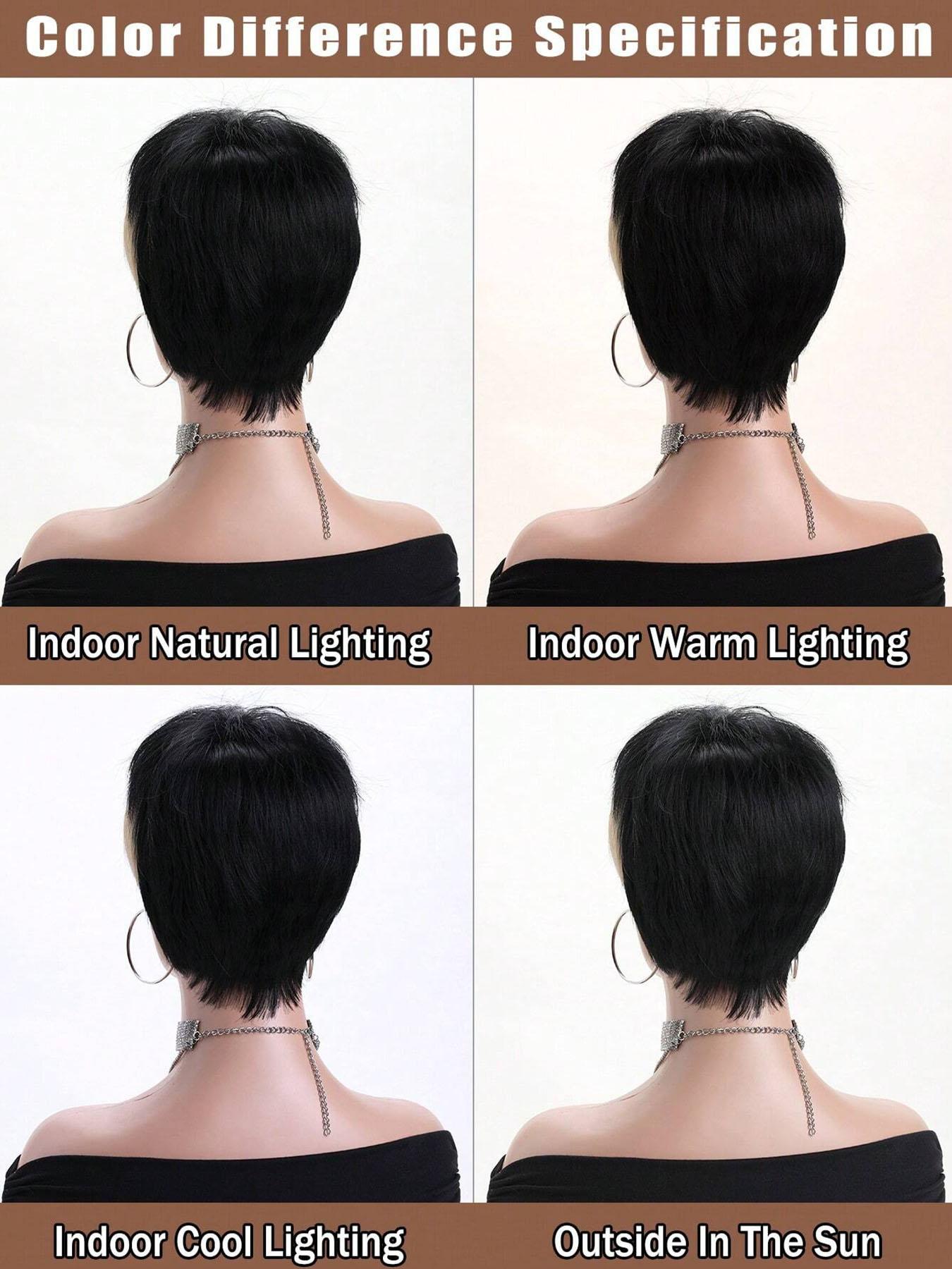 10 Inch Short Wig for Women, Gorgeous Fluffy Wigs with Bangs, Synthetic Fiber Pixie Cut Wig for Daily Party, Festival, Dance, Halloween Costume Parties