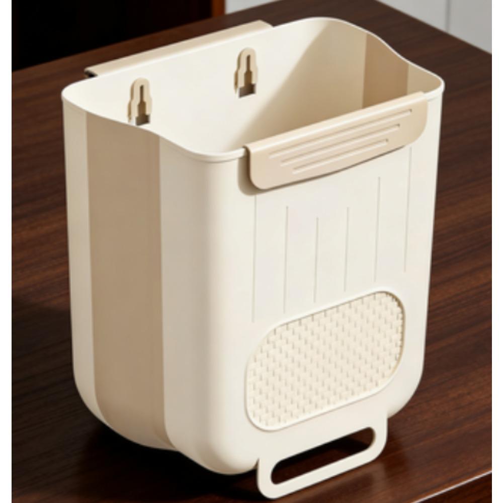 Wall-mounted foldable trash bin for the kitchen, a storage bin for home cabinet doors, suitable for multiple scenarios such as desks, washbasins, bathrooms, and dormitories, making it convenient to throw in and take out garbage.