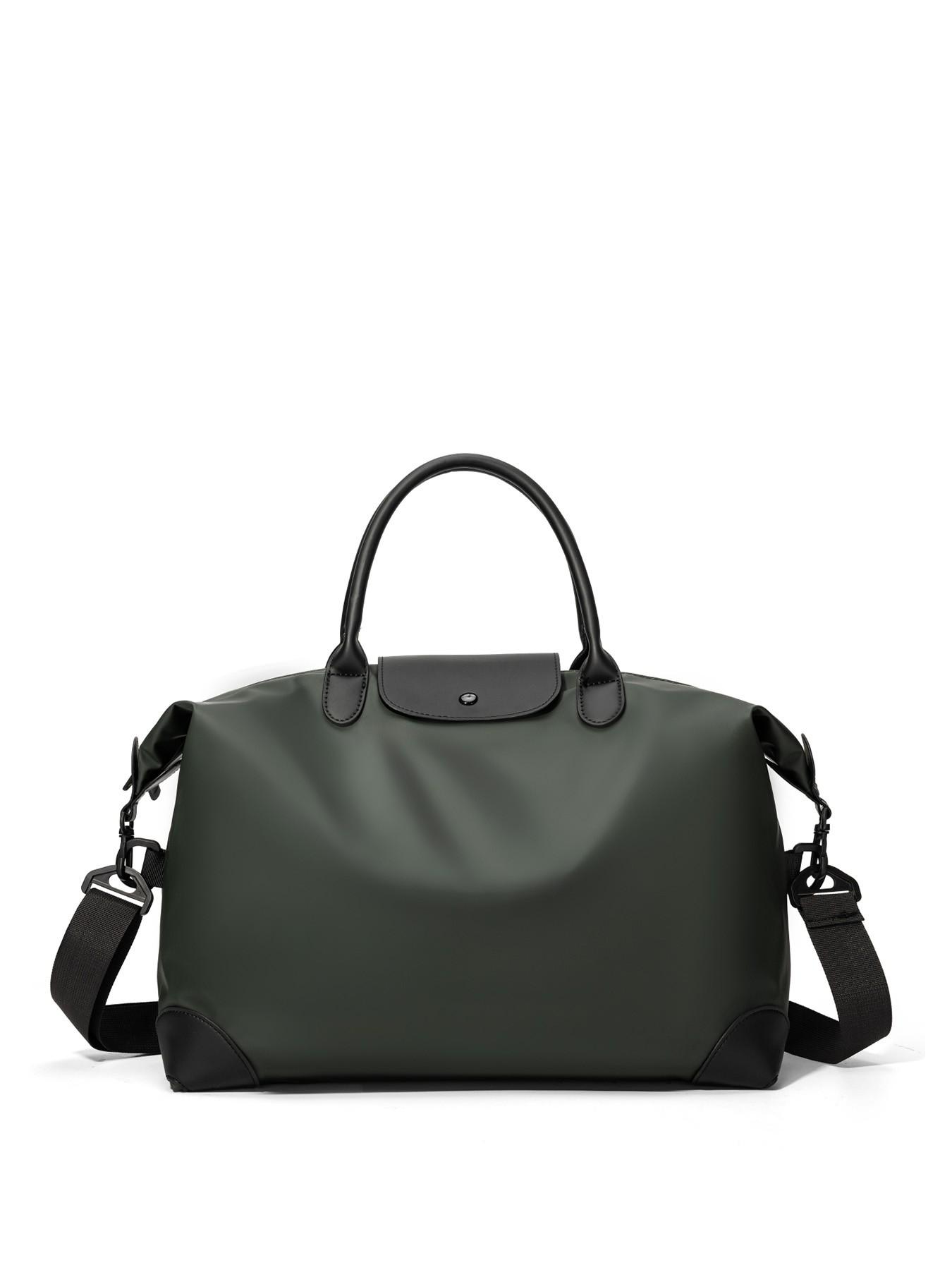 Men's travel tote bag, solid color handbag, zipper closure, fashionable and versatile, casual and simple, suitable for college students, school, business trips, travel, fitness, large capacity men's travel bag, Shoulder Totes