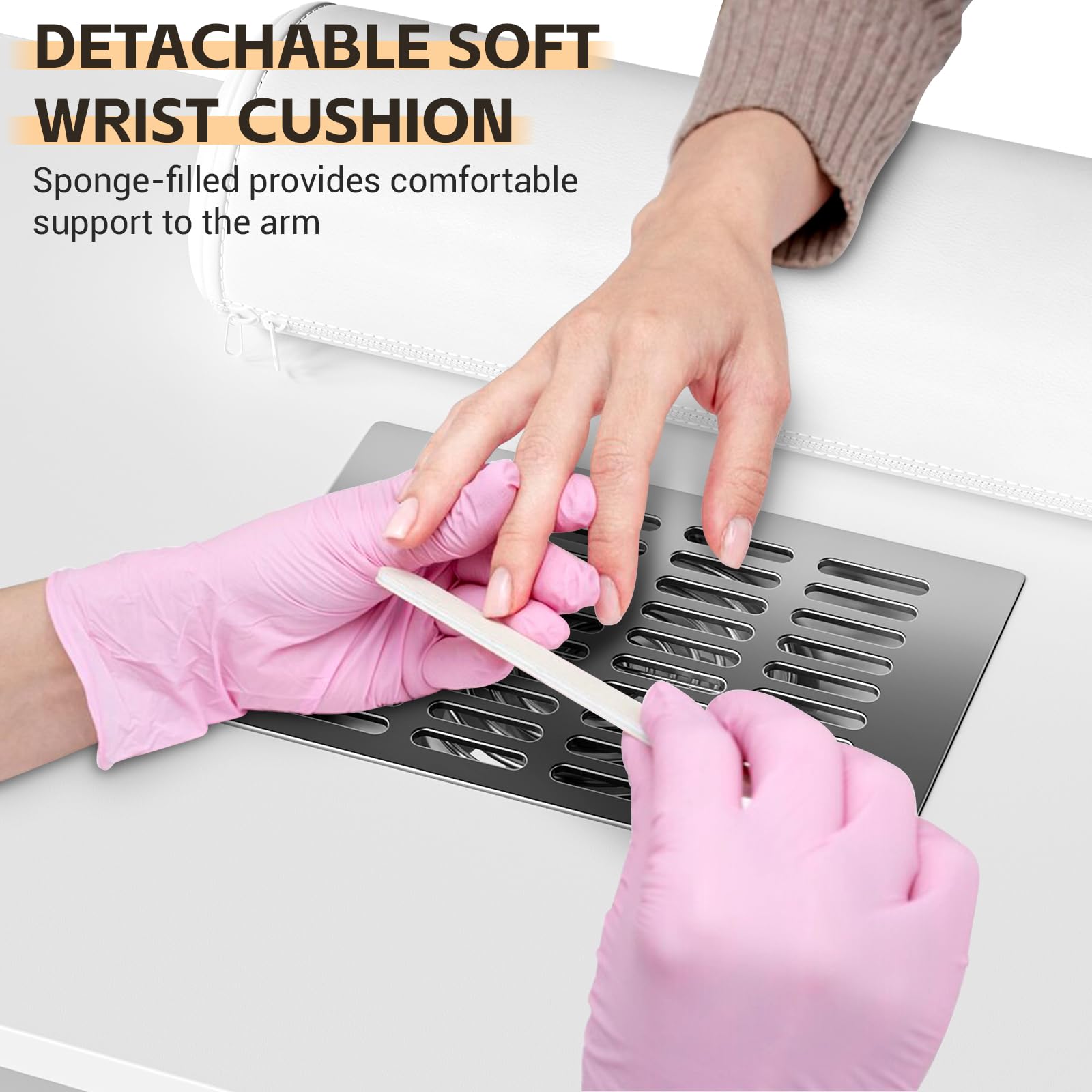 Beauty Salon Resistant with Drawers & Cabinet, Nail Desk Station for Nail Tech with Electric Downdraft Vent & Locking Castors & Wrist Cushion, Manicure Table Nail Desk for Spa Beauty Salon Beauty Salon Resistant with Drawers & Cabinet, Nail Desk Station for Nail Tech with Electric Downdraft Vent & Locking Castors & Wrist Cushion, Manicure Table Nail Desk for Spa Beauty Salon