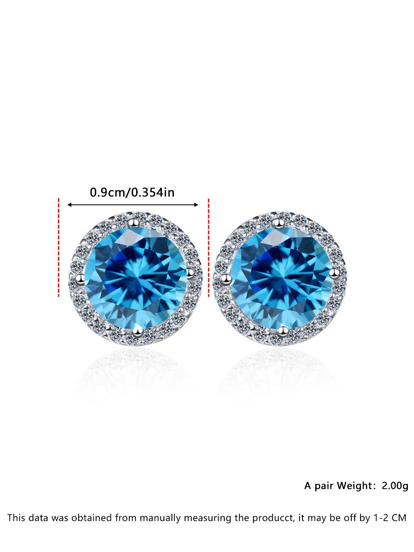 S925 Sterling Silver Synthetic Moissanite Earrings, Round Shaped Earrings for Women & Men, Trendy All-match & Exquisite Jewelry for Birthday Gift