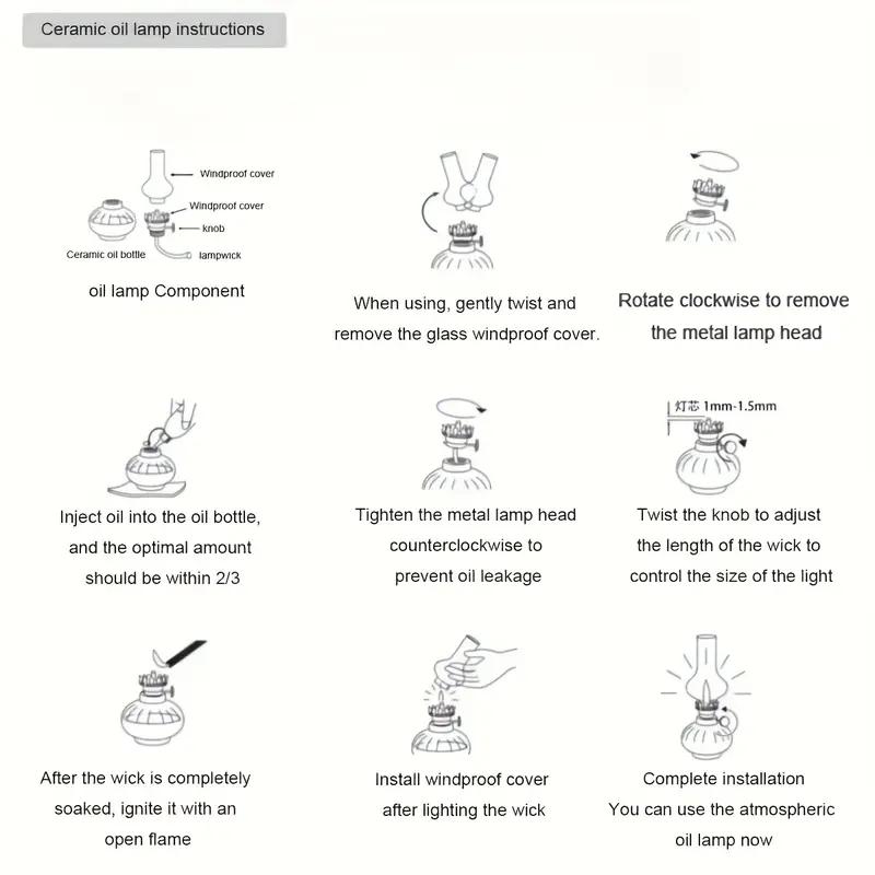 Porcelain Butter Lamp Without Oil, Lamp Stand Ornament, Outdoor Camping Atmosphere Lamp, Indoor Decorative Ornament, Table Decoration, Valentines Day Gift, Lighting