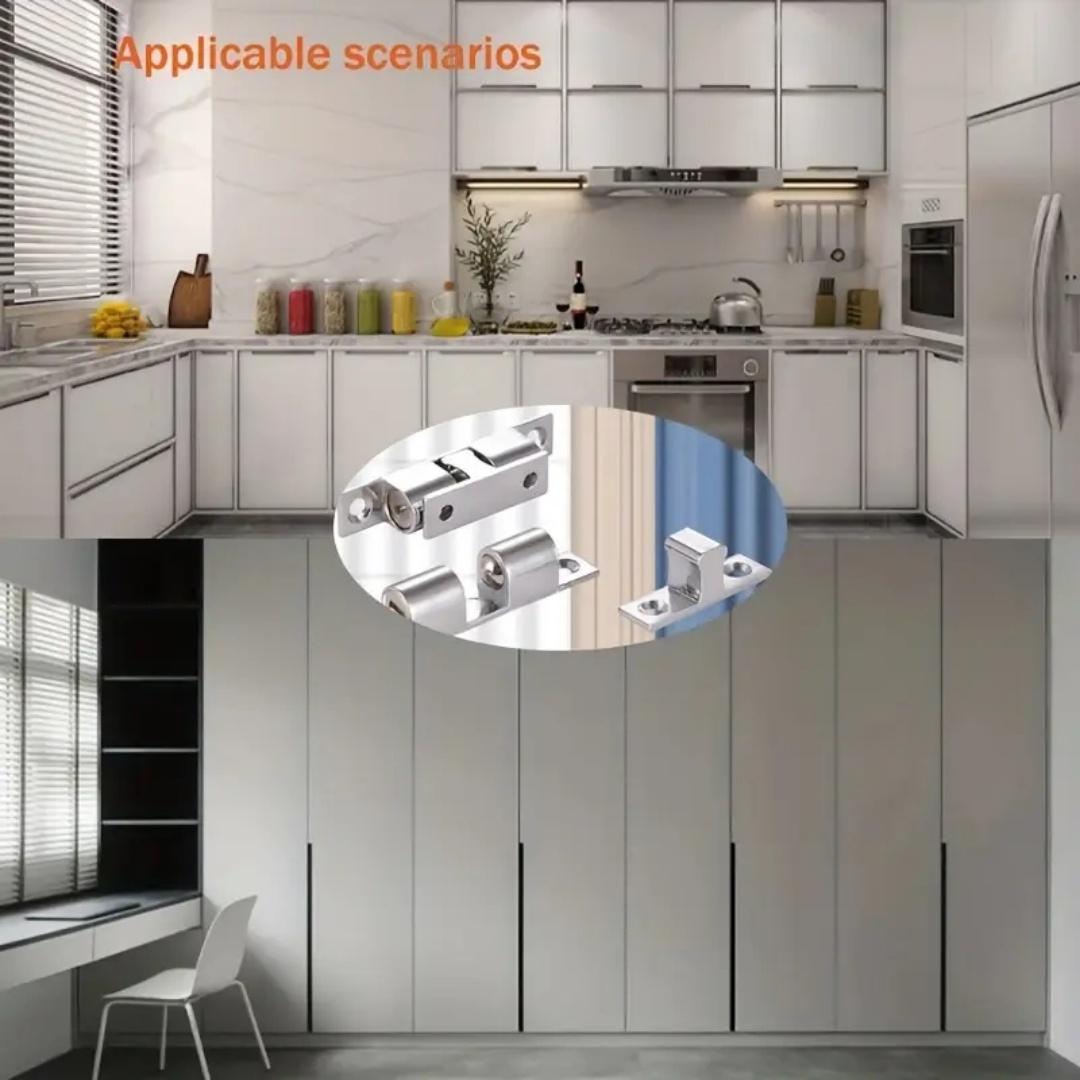 Adjustable Spring Ball Locks for Furniture Doors, Cabinet Hinges, Wardrobe Gates, 5 Pack, Dual Ball Latch, Easy Installation, Door Hardware