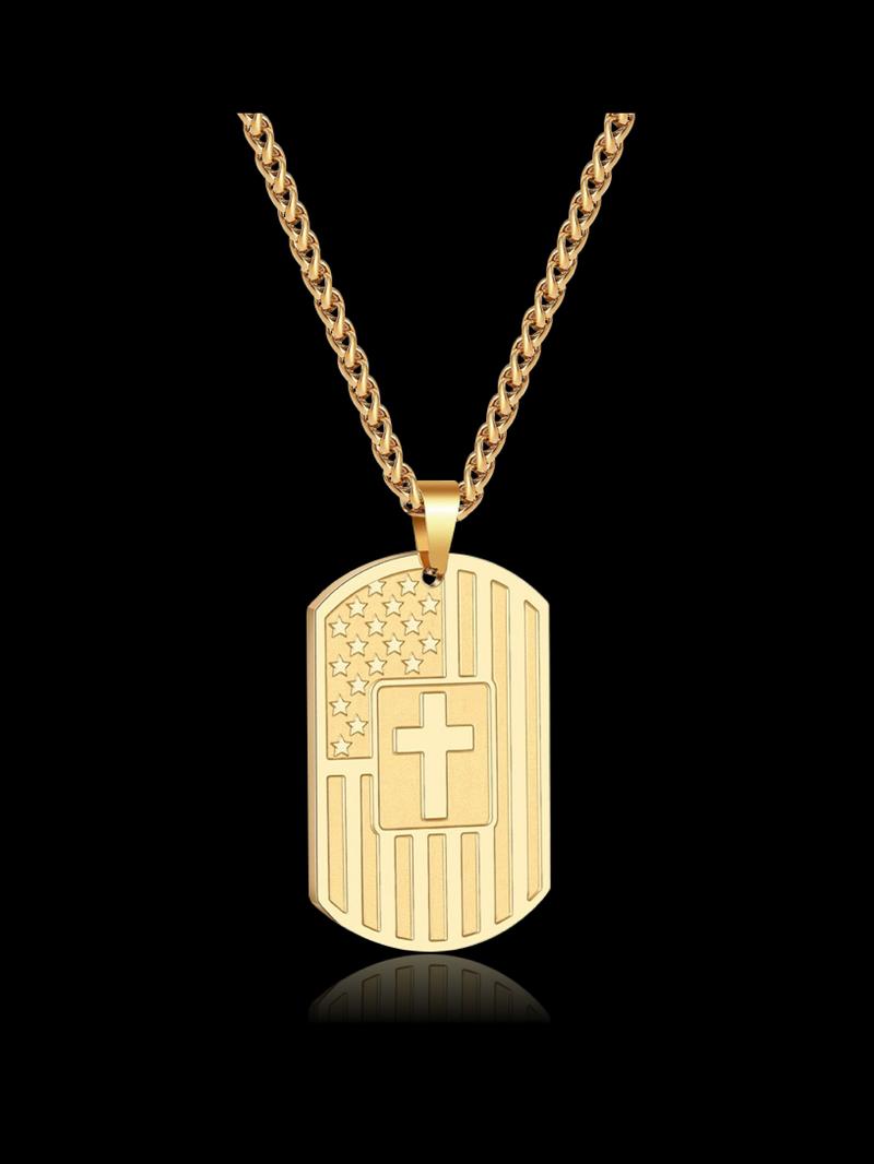 Stainless Steel Cross Pendant Necklace with Bible Verse Engraving, Unisex Jewelry with 24 Inch Chain, Perfect Gift for Any Occasion