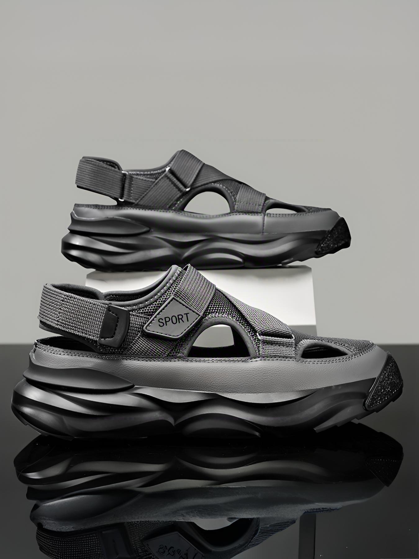 Men's Outdoor Sandals, Breathable Hollow Out Slip-On Shoes, Non-Slip Design, Ideal for Beach & Casual Wear, Comfortable Summer Footwear