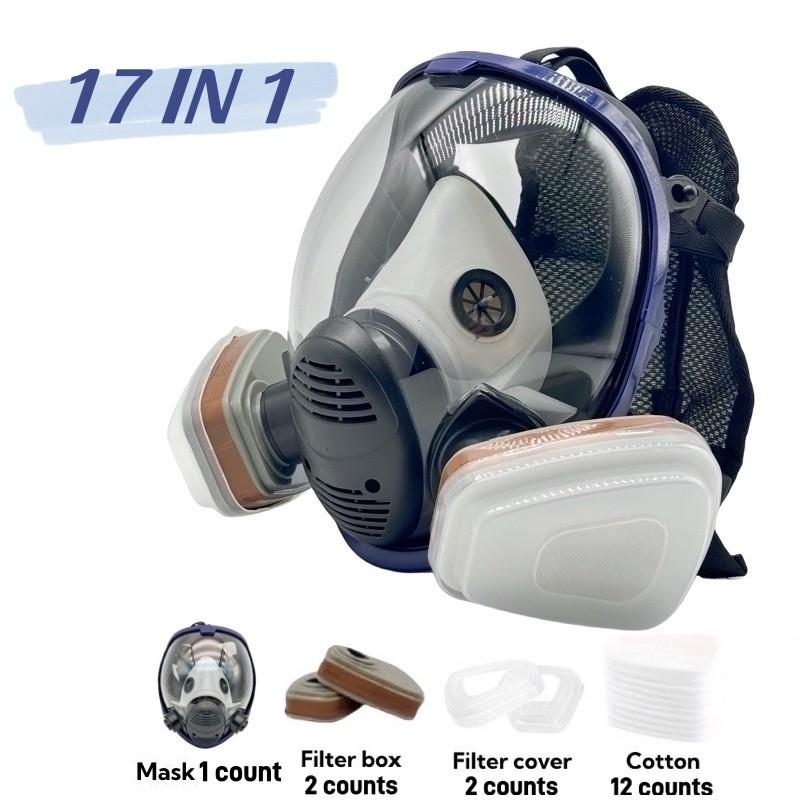 Reusable Anti-Fog Anti-Toxic Full Face Mask with Filter, Gas and Dust Protection, Ideal for Painting, Woodworking, Construction and DIY
