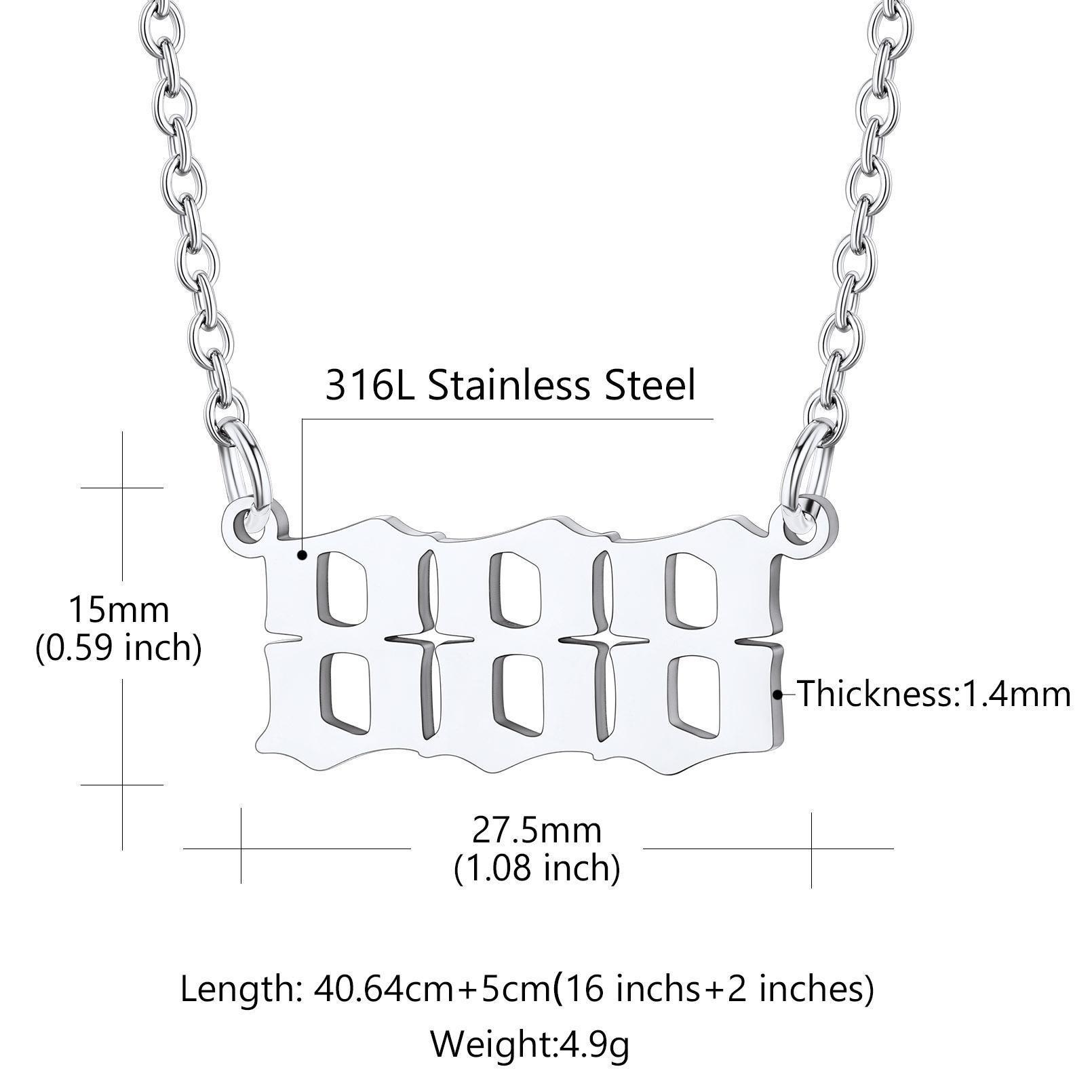 Exquisite Stainless Steel Angel Number Pendant Necklace for Women