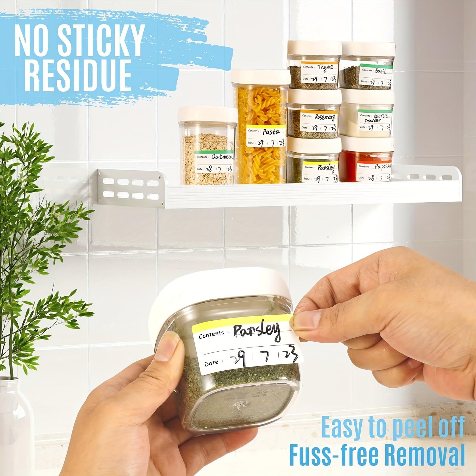 100 Piece Food Storage Labels Stickers, Colorful Refrigerator Labels, Detachable Fridge Stickers for Food Containers, Kitchen Freezer Tags