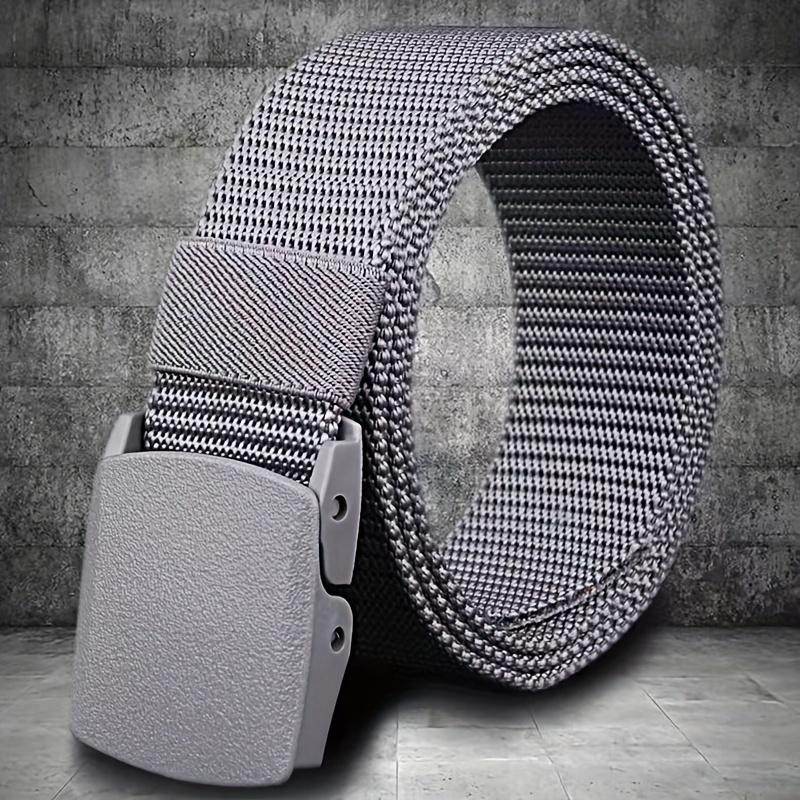 Nylon belt for both men and women, non-metal buckle, hypoallergenic, suitable for young people, outdoor leisure, smooth buckle nylon belt, passes security checks, trendy sports belt
