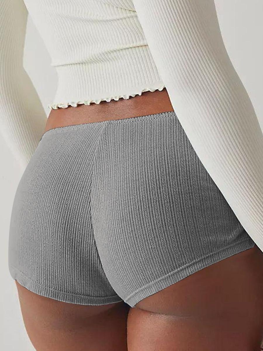 Women's Low Waist Side Slit Three-Pack Shorts Micro Stretch Pajamas Shorts Slim Fit Ruched Bottoms Cute Leggings,Available in multiple colors