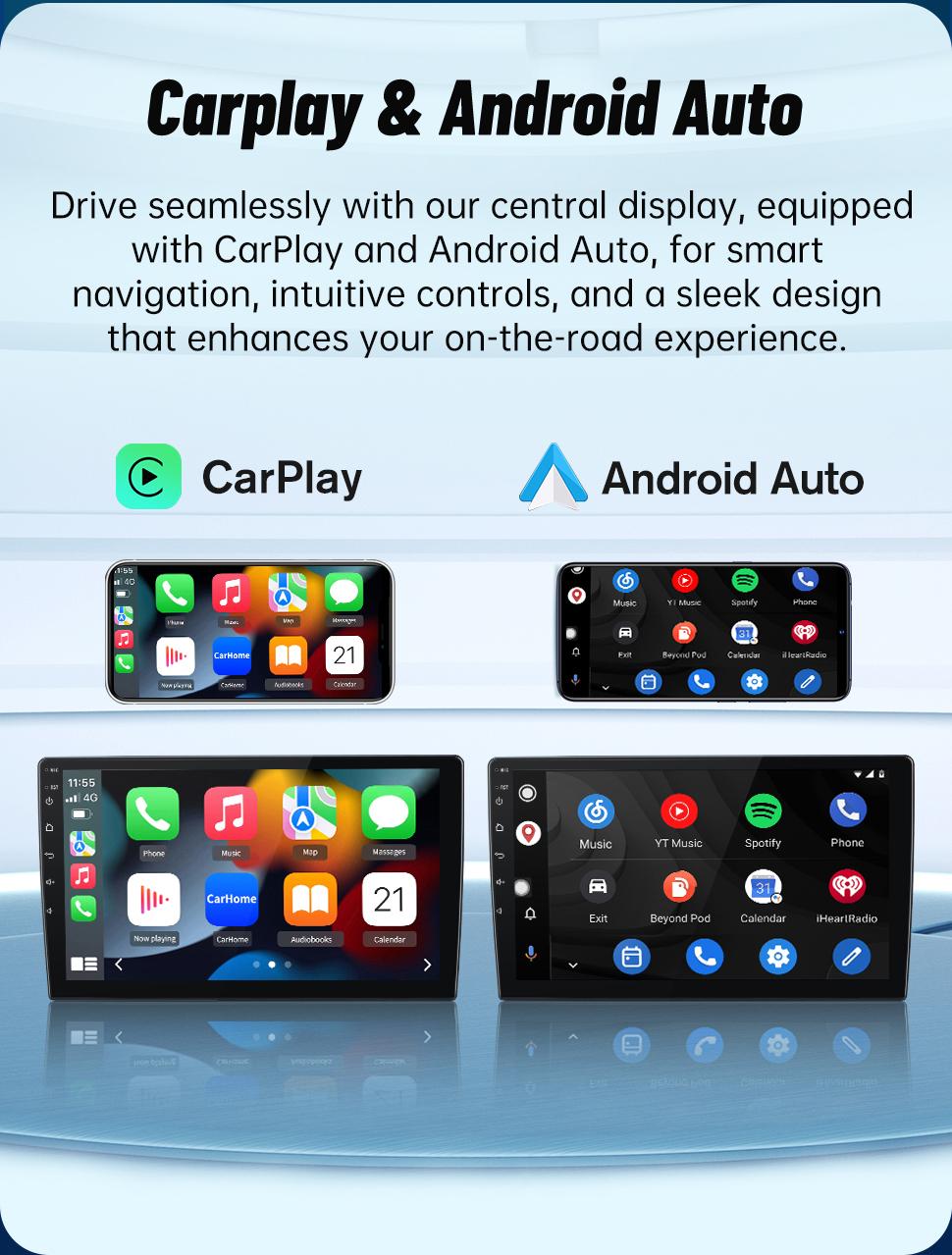 Car Stereo for GMC Chevy Silverado 2007-2013 touch screen has Android Auto Wireless Carplay, Bluetooth WIFI supports GPS Navigation