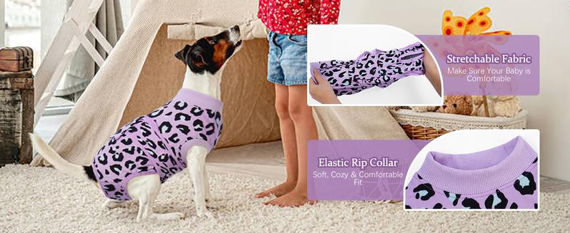 Kuoser Dog Recovery Suit for Dogs After Surgery,Professional Surgical Onesie for Female Male Dogs Spay Neuter,Soft Dog Surgery Suit Bodysuit for Abdominal Wounds Skin Disease, Fuddle wuddle patch puppy