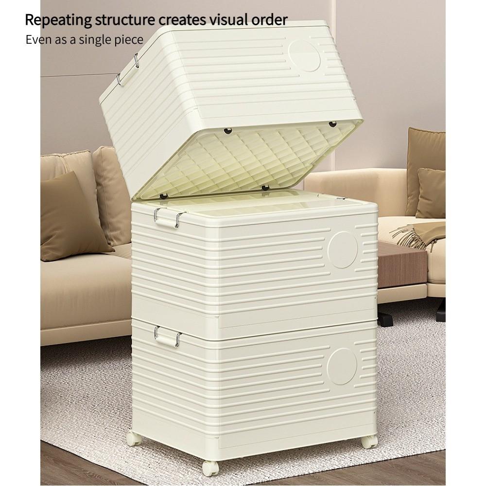 Modular Foldable Storage Box with Wheels | Stackable Design & Dustproof Lid | For Bedroom, Closet & Small Spaces | Home Storage