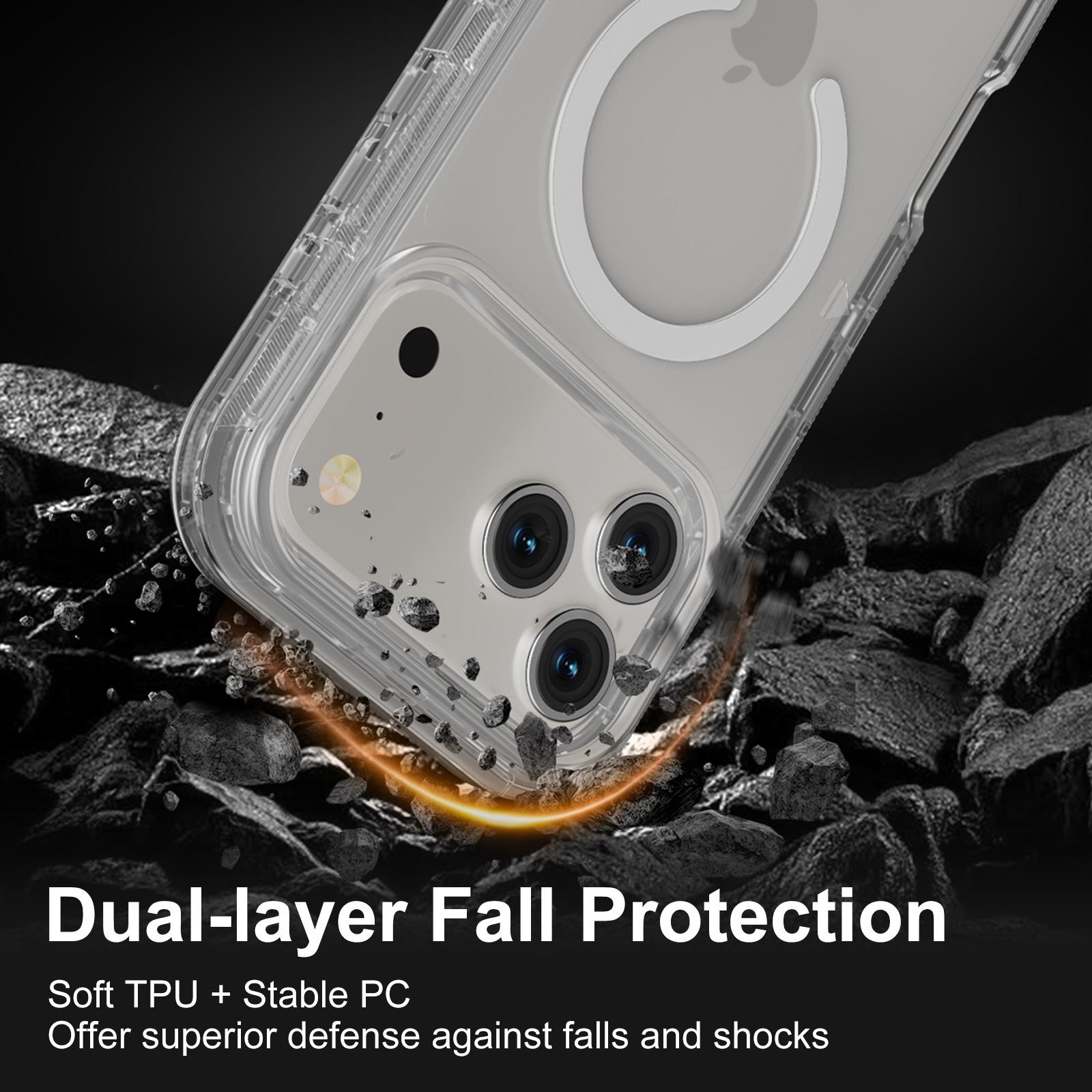 Magnetic Phone Case for iPhone 17 Pro Max 16/15/14/13 , MagSafe Compatible Heavy Duty Shockproof Protection,Dual Layer Transparent Magnetic Phone Case for Woman man, christmas phone cases