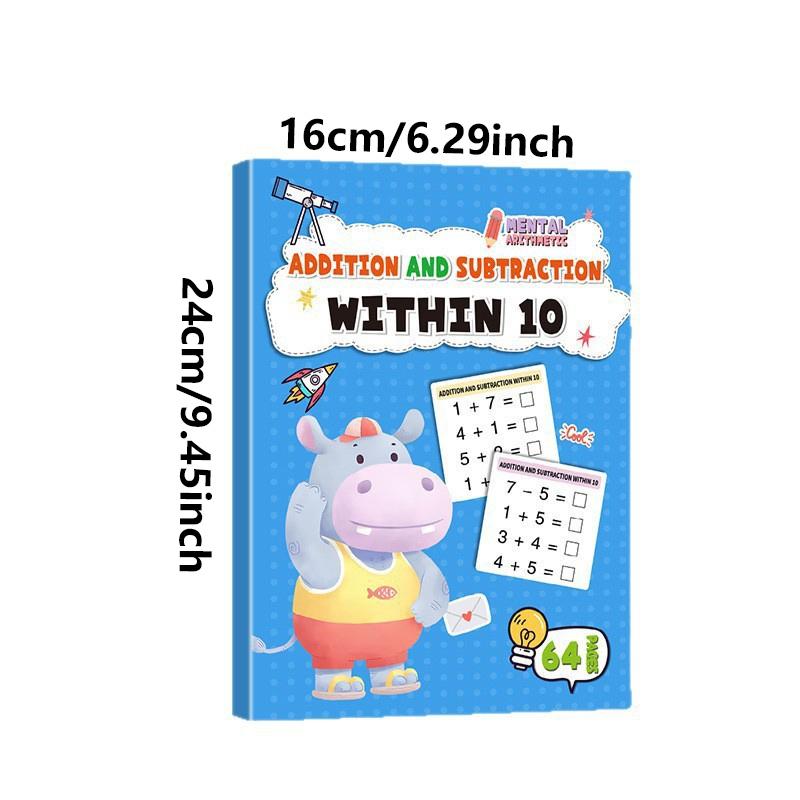 Kindergarten Math Addition Subtraction Workbook, 10-100 Number Practice Book, Early Learning Calculation Exercise Sheet