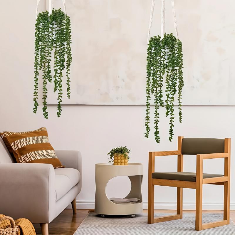 4/6 Pack 25.6 Inch Faux String of Pearls, Realistic Green Hanging Plant, Love Tears Succulent for Indoor Home Decor, Wedding, Holiday & Year-Round Decoration