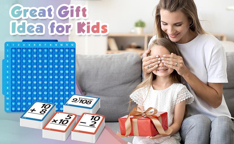 Torlam Math Flash Cards + Math Board, Math fidget toys,Multiplication Flash Card Times Table Chart, POP Fidget chart,Math Manipulatives Division, Addition, Subtraction Games Toys for Kids, 1st, 2nd, 3rd, 4th, 5th, 6th Grade