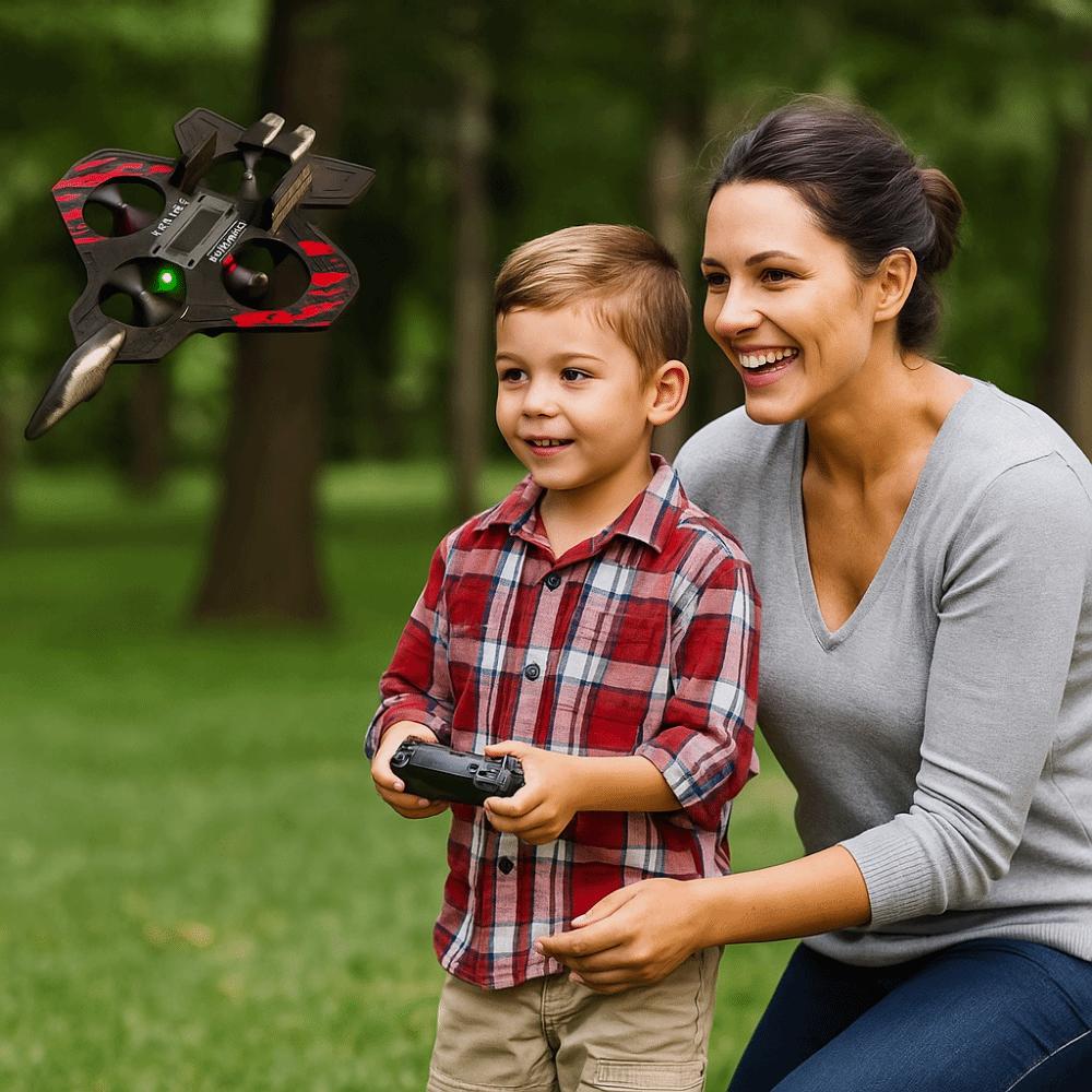EPP Foam Remote Control Foam Fighter RC Drones Gravity Sensing Four Motor Helicopter Toy Durable with Light RC Hobby Jet Plane