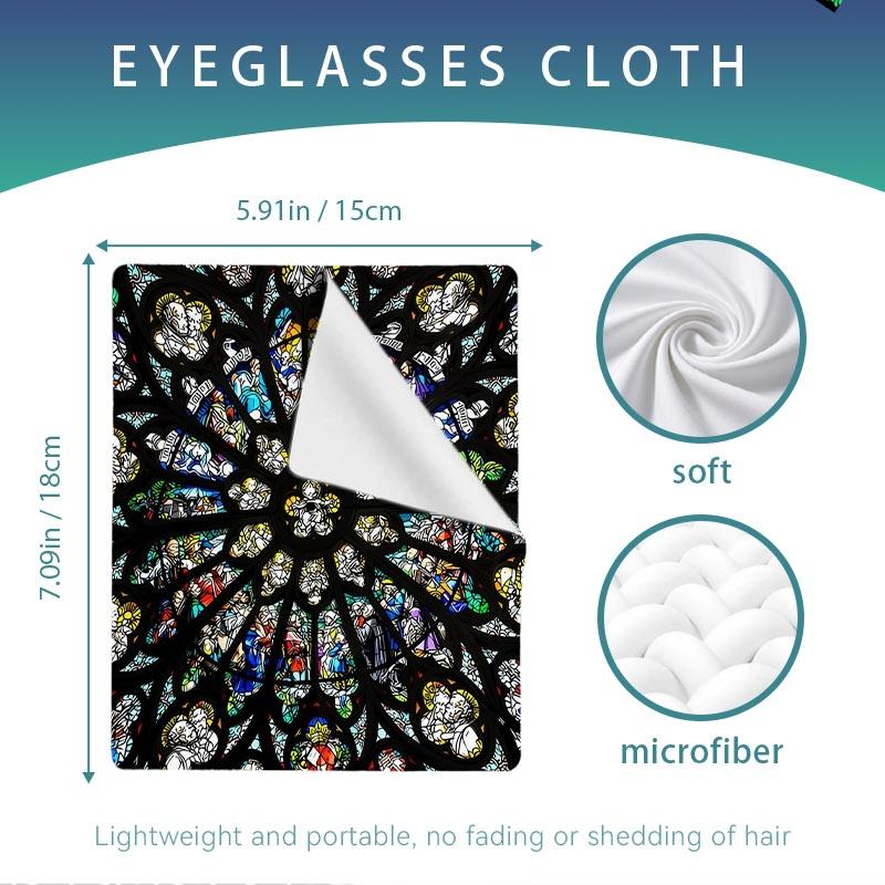 1/3/6/14pcs Lens Cleaning Cloth, Photography & Glasses Cleaner, Multiple Specs, Single - Sided Stained - Glass Rose Design, Ideal for Camera Lenses, Eyewear, Home & Travel, Premium Microfiber, Efficient Dust & Smudge Removal