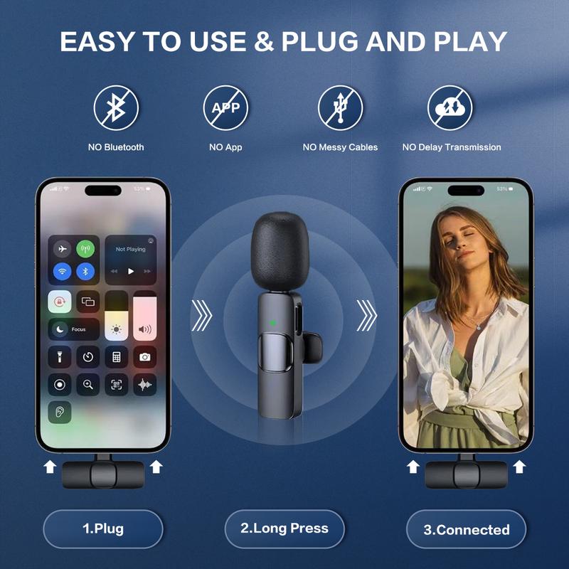 Dual Sound Mini Mics for iPhone, Android & iPad – Portable Audio Device for Smooth Voice Pickup and Effortless Content Creation